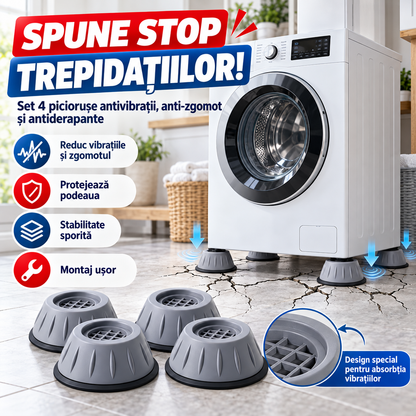 Set 4 Piciorușe Antivibrații, Antizgomot & Antiderapante - VibraStop™